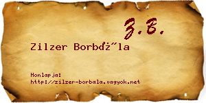 Zilzer Borbála névjegykártya